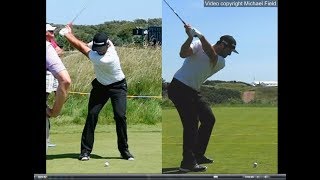 Jon Rahm golf swing  Long Iron faceon amp downtheline July 2017 [upl. by Ardeahp819]