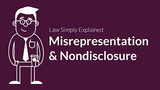 Misrepresentation and Nondisclosure  Contracts  Defenses amp Excuses [upl. by Zerep501]