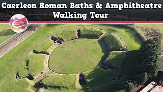 CAERLEON ROMAN BATHS amp AMPHITHEATRE WALES  Walking Tour  Pinned on Places [upl. by Vassell]