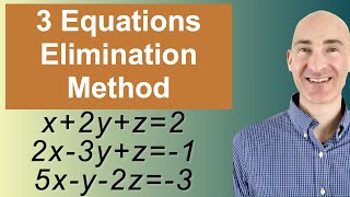 Solving Systems of 3 Equations Elimination [upl. by Mayhew]