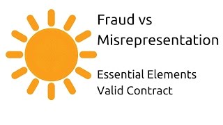 Fraud vs Misrepresentation  Other Essential Elements of a Valid Contract  CA CPT  CS amp CMA [upl. by Anil]